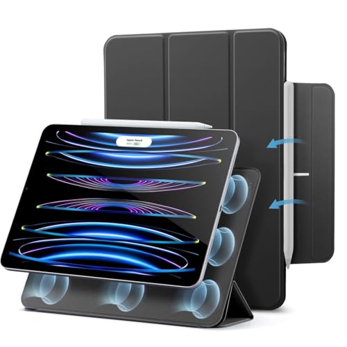 Image of LIRAMARK Case for Apple iPad Pro 11 inch 2022 /2021 /2020 4th /3rd Generation, Powerful Magnetic Case, Slim Trifold Stand, Supports Pencil Pro and Pencil (USB-C), Rebound Series - Black