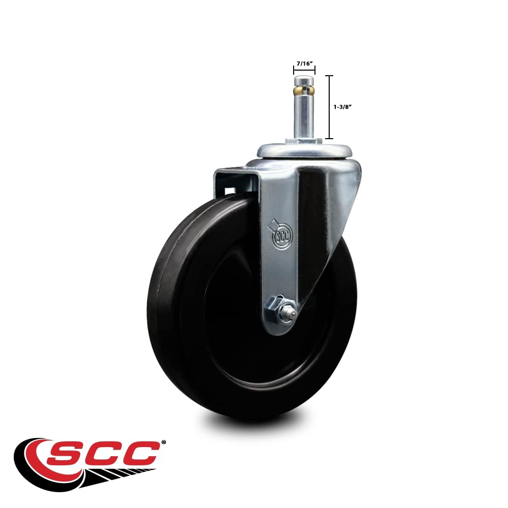 Hard Rubber Swivel Grip Ring Stem Caster w/5