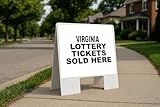 Virginia State Lottery Tickets Folding Coroplast A-Frame with Double-Sided 23in x23in