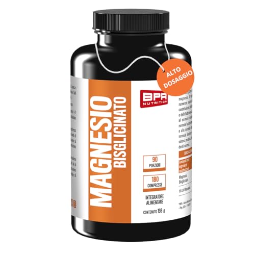 BPR Nutrition - Magnesio Bisglicinato- Alta Assorbibilità- Elevata Biodisponibilità - Supporto per Stanchezza, Crampi e Tensione Muscolare - Alto dosaggio