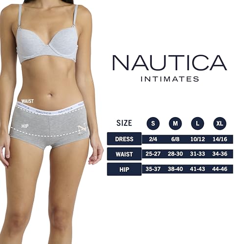 Image of Nautica Women's Cotton Boyshort Underwear Set, 5-Pack