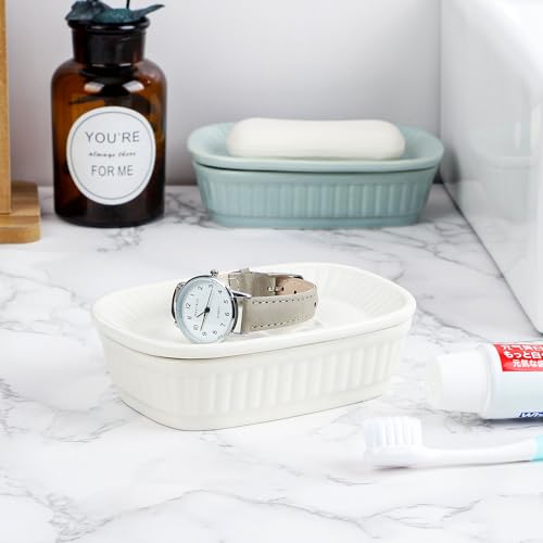 Vanenjoy CERAMIC SOAP DISH Self Draining Soap Dish For Kitchen Sink, Decorative Bathroom Soap Dish thumb #5