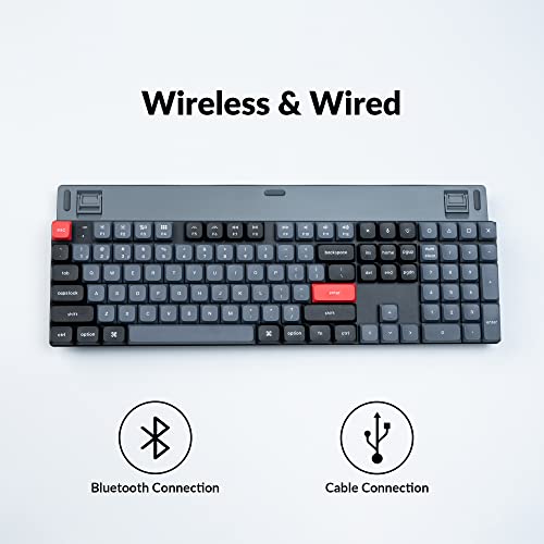 Image of Keychron K5 Pro Hot-swappable Ultra-Slim Custom Mechanical Keyboard, RGB Full Size QMK /VIA Programmable Wireless Bluetooth /USB Wired Keyboard for Mac Windows Linux - Low Profile Gateron Brown Switch