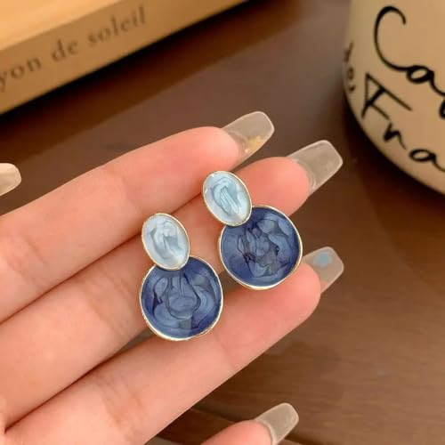 Pendientes redondos texturizados vintage de alta sofisticación para mujer 2