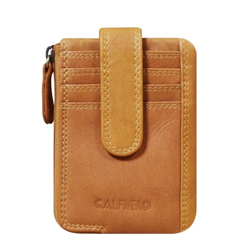Image of Calfnero Genuine Leather Card Holder & Key Case for Men & Women | Slim Wallet with Zipper Pocket, Card Slots & Key Chain | Compact Travel Organizer