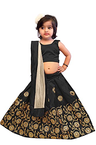 Image of Girl's Tafetta Silk Readymade Lehenga Choli