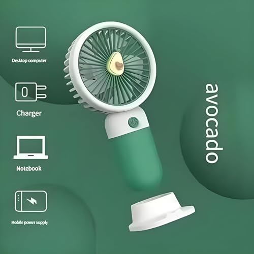 Image of Portable Handheld USB-C Rechargeable 3 Adjustable Speeds Mini Fan for Home Office & Outdoors (Yellow)
