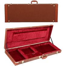 Vasitelan Electric Guitar Hard Case, Rectangle Wooden Hard-Shell Protective Carrying Case for Standard KST/KTL/170 Style Brown