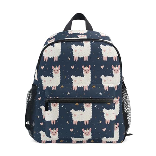 Sinestour Cute Alpaca Toddler Backpack Kindergarten Elementary Backpack for Toddler Boys Girls Bookbag