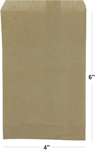 Miniatura 2 de N'icePackaging 50 bolsas de regalo de papel kraft liso marrón de 4 x 6 pulgadas o bolsas decorativas estampadas para dulces, galletas, mercancía,