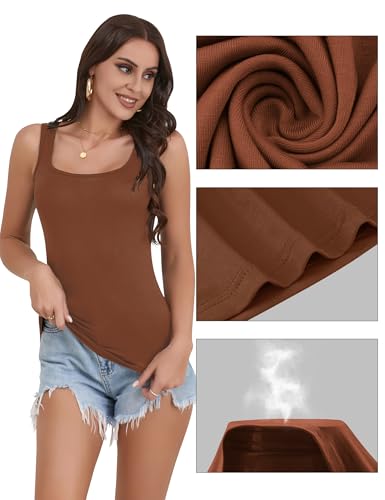 Image of BQTQ 5 Pack Women's Tank Tops Square Neck Sleeveless Ladies Tank Top Undershirts