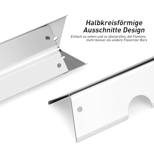 66032 Edelstahl Flavorizer Bars für Weber Genesis II/LX 300 Serie, Genesis II E/S-310, II E330, II E335, II S335, II LX S/E-340 Gasgrills, 43,4CM Hitzeplatte, 66795 Grill-Ersatzteile Aromaschienen