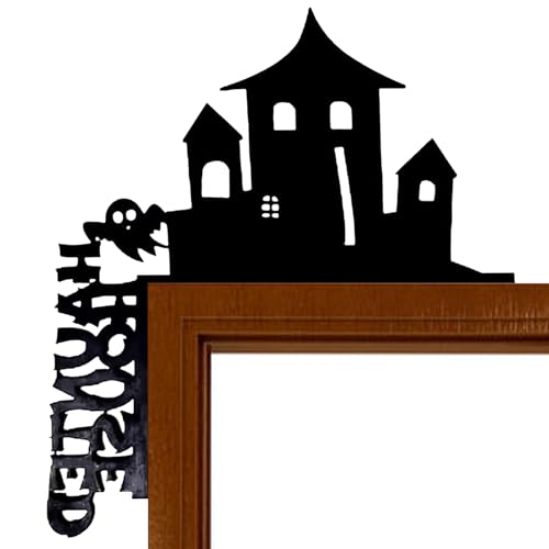 Decoración de puerta delantera de metal resistente con diseño de Halloween 6