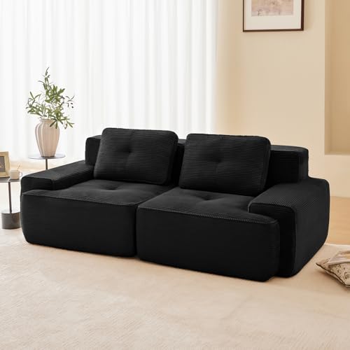 Image of Corduroy Modular Sectional Sofa, Oversized Cloud Couches for Living Room