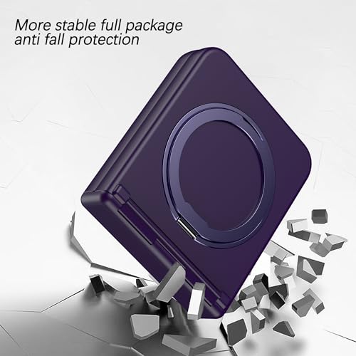 Capa Protetora Premium Compativel com Samsung Z Flip 6, com Anel de Dedo Magnético e Giratório (Pret