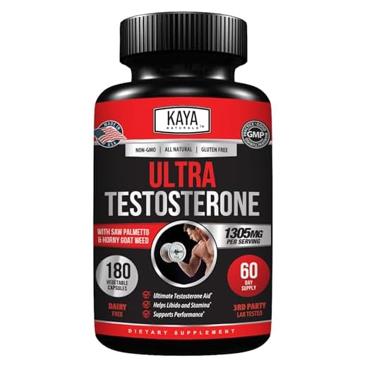 Kaya Naturals UltraTest- Men's T Booster with Tongkat Ali, Horny Goat Weed, Tribulus - Natural Workout Supplement for Energy, Stamina, and Strength Booster - 180 Count