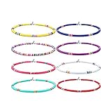 Yolistar 8 Piezas Collar de Surfero, Collar Bohemio de Cuentas de Vinilo Joyas Para Mujeres NiñAs, Boho Conjunto de Collar Para Cumpleaños Joyería de Amistad Regalo del día de La Madre