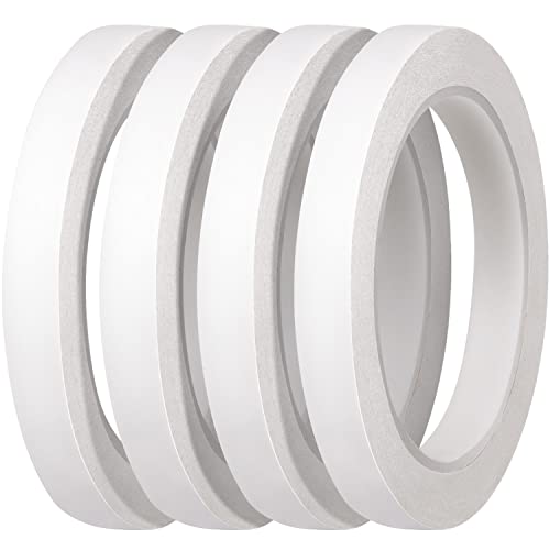 YISUMEI Double Sided Tape for Crafts 4 Rolls 1 cm x 25 m Double-Sided Adhesive Tape for Arts Photography Gift Box Scrapbooking Card Making Paper Backing