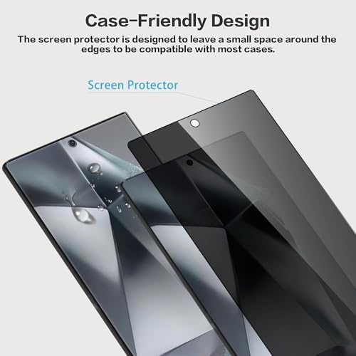 Image of Privacy / Anti-Spy Military-Grade Gorilla Tempered Glass Screen Protector Compatible for Samsung Galaxy S24 Ultra 5G with Edge to Edge Coverage and Easy Self Installation kit (Samsung Galaxy S24 Ultra 5G)