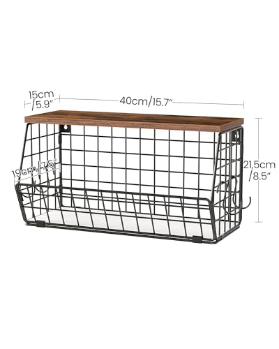 Cestas para frutas CHOEZON con tapa y estantes de metal marrón vintage 6