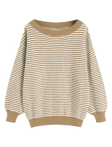 ZAFUL Sweaters for Women Off Shoulder Knit Sweater with Long Sleeve Loose Pullover Jumper Tops