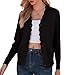 GRECERELLE Strickjacke Damen mit Knöpfen und V Ausschnitt Leichte und sommerliche Cardigan Damen Eleganter mit Spitze (Schwarz, L)