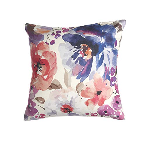 FAB HAB Cojín Decorativo Grande, 51 cm x 51 cm, Interior o Exterior, Cojín y Funda - Watercolor Garden, Multi-Color