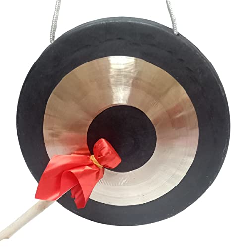 RUIMIMI Gong Percussion Instruments,Chinese Copper Gong with Wooden Beater 11.8' (30cm),Large Gong...