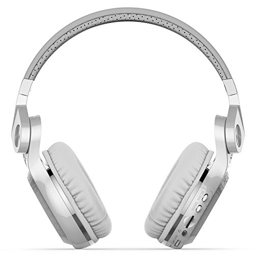 Preisvergleich Produktbild Super Bass Stereo Wireless Bluetooth 4.1 Kopfhörer Headset mit Mikrofon FM Radio TF Karte Slot für Smartphones Computer Tablet T2+LX-White