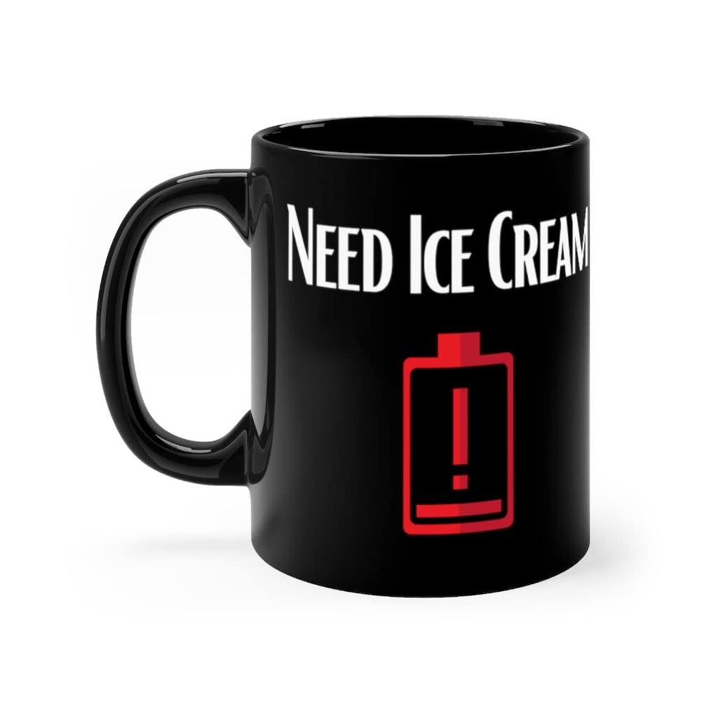 11oz Black Coffee Mug Ceramic Humorous Chilled Treats Frozen Desserts Sweets Enthusiast Novelty Sherbet Gelato Popsicle Yogurt Dairy Lover 11oz