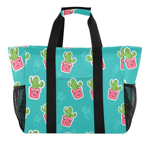 Grand sac de plage imperméable cactus pour vos journées à la piscine et séances de gym