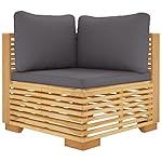 Lounge-Set Teakholz 5-teilig Dunkelgrau