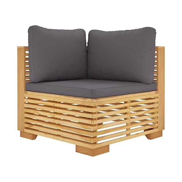Lounge-Set Teakholz 5-teilig Dunkelgrau