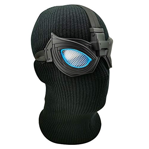 Haho Spiderman Mask Goggles Headgear Peter Parker Spider Man Costume Cosplay (Blue)
