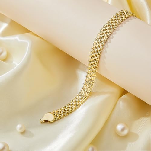 14K Gold 10mm Mesh Chain Link Bracelet | Gold Bracelets For Women | Jewelry Gift4
