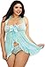 Dreamgirl Women's Plus-Size Playful Retro Babydoll and Tanga Panty Set