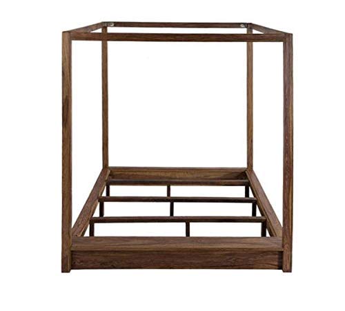 Image of Sheesham Solid Wood Poster Capital Bed for Home| Beautiful Bedroom (Brown, Queen)