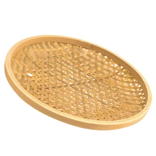 Kichvoe Bamboo Woven Serving Basket Tray