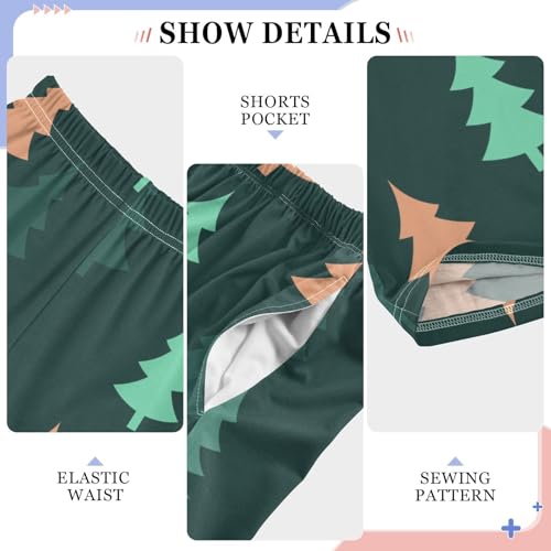 Boys' Pants Christmas Trees Colorful Long Bottoms Jogger Pants Elastic Waist Trousers with Pockets S-XL4
