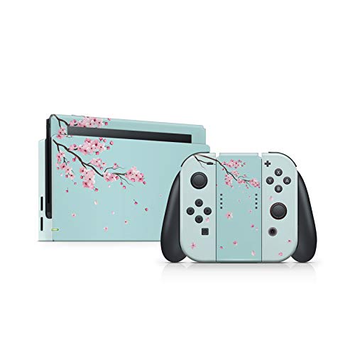 Tacky Design Sakura Blue Skin For Nintendo Switch, Vinyl 3M Sticker Flowres Switch, Blossom Switch Full Wrap Cover #TOP3