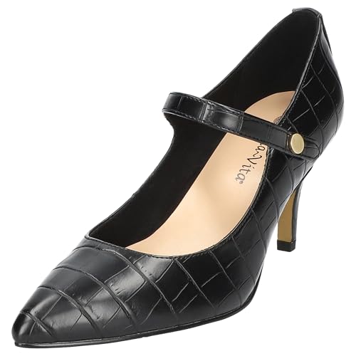 Bella Vita Women's Lainey Stiletto Heeled Pumps, Black Croco, 6 Narrow - image 1