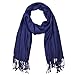 Falari Women's Solid Color Pashmina Shawl Wrap Scarf 80" X 27" Navy