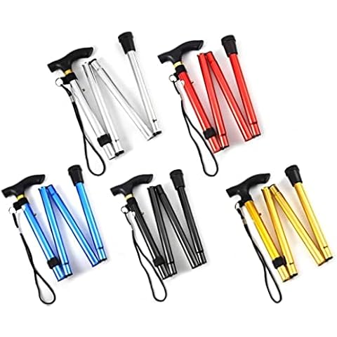 Folding Cane Walking Stick Solid, Flexible and Durable Walking Aid, Collapsible Walking Stick and Mobility Aid, Adjustable from 33-37 inches, Healthcare Sleek Ergonomic & Comfortable Handles Cover