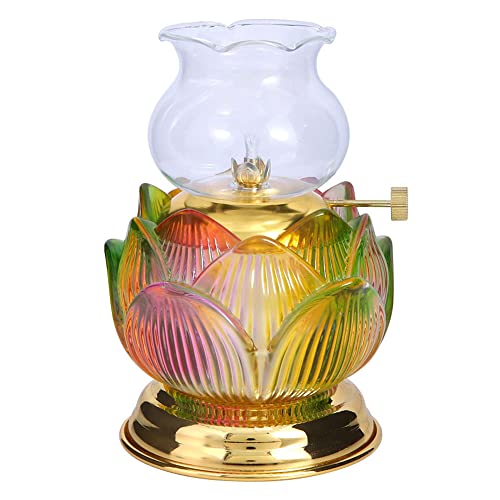 BOZHEN Accueil Éclairage d'urgence Petites Lampes à Huile Éclairage intérieur Lampe à kérosène Vintage Lampe à kérosène Interrupteur réglable Coupe-Vent Lampes à Huile Verre Transparent Five Colors Cover