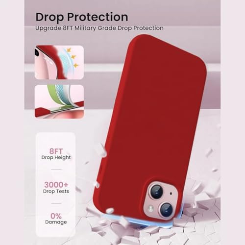 Image of Premium Liquid Silicone Case for iPhone 11 - Slim Full Body Protective Back Cover with Soft Microfiber Lining, Anti-Slip Grip Scratch Resistant Phone Case(Red)