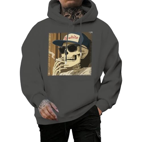 Halloween Print Hoodies for Men Oversized Casual Graphic Hoodies Loose Fit Pullover Top Fashion Clothes Party Vacation Travel