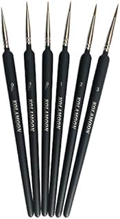 KOLAMOON 6 Pieces Fine Detail Paint Brushes Set Miniature Artist Paint Brushes set for Acrylic Painting, Watercolor, Model, Oil painting