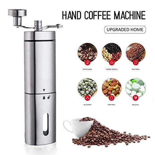 SXLCKJ Verstellbare Keramik-Kaffeemühle, tragbar, mühelos, einfache Reinigung, Edelstahl, manuell, M (Crusher) – Bild 8