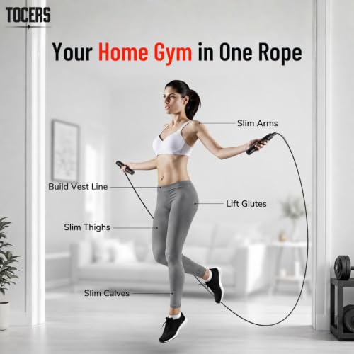Image of Skipping Rope for Men, Women & Kids, Adjustable Jump Rope with Ball Bearings, Tangel-Free Speed Jump Rope & Anti-Slip Foam Handles for Gym, Exercise, Weight Loss, Fitness Workout & Endurance Training