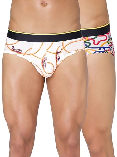 Image of Bummer Men's Printed Micro Modal Briefs Underwear | Ultra Soft & Breathable | Combo Pack of 2